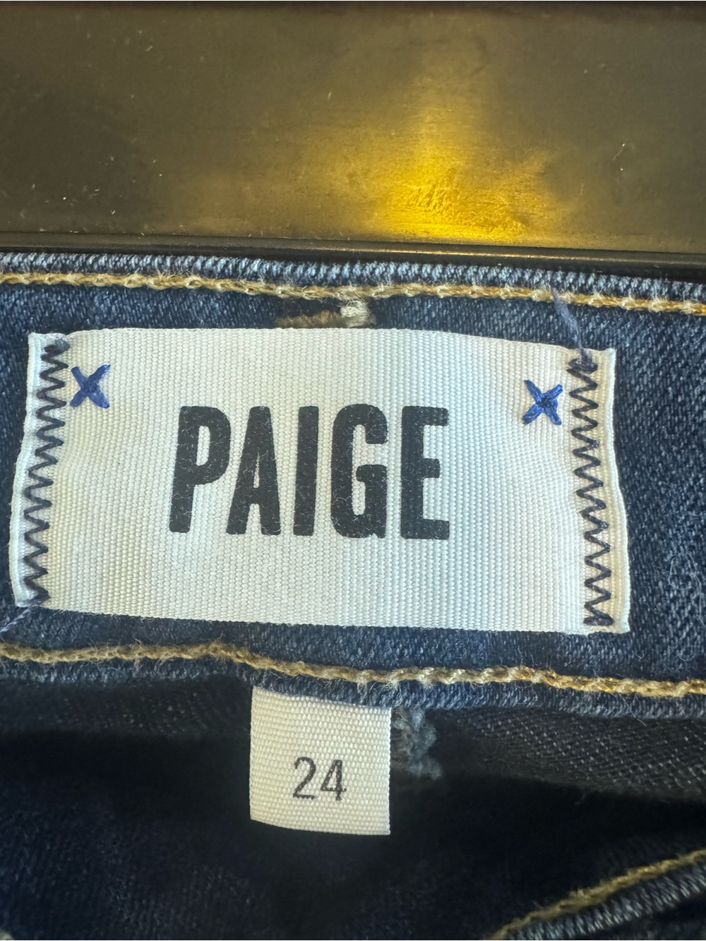 PAIGE High-Rise Dark Blue Denim Jeans